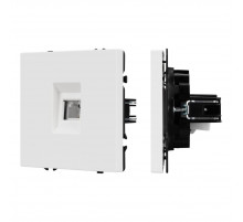 Розетка телефонная софт-тач белый кварц Arlight SCT-MTL1-SFPL-WH (RJ-11, 4C) 054300(1)