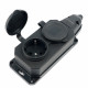Розетка переносная 2-местная c/з Stekker RST16-2-44 250В 16А IP44 черный 50805
