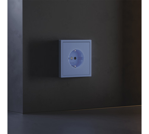 Накладка для розетки с заземлением и защитными шторками Voltum S70 (деним) VLS000715