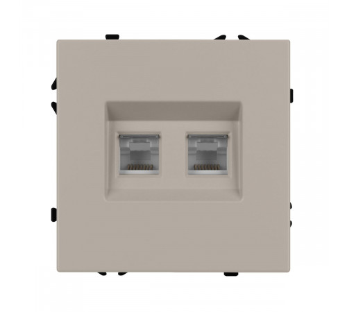 Розетка компьютерная двойная софт-тач кашемир Arlight SCT-MPC2-SFPL-CA (2хRJ-45, CAT6) 059450(1)