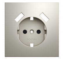Накладка для розетки с заземлением и защитными шторками, с USB A+A Voltum S70 (кашемир) VLS000903