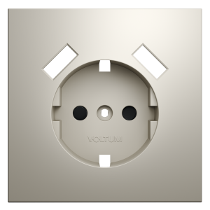 Накладка для розетки с заземлением и защитными шторками, с USB A+A Voltum S70 (кашемир) VLS000903