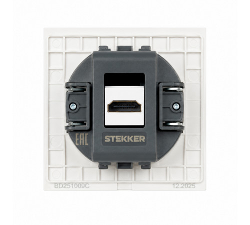 Розетка HDMI 2.0 Type A Stekker Мия RST00-3118-01 белая магнолия 50827