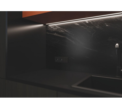 Накладка для розетки с заземлением и защитными шторками, S70 Metal (антрацит) Voltum VLSM000712