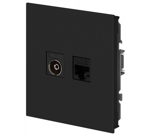 Розетка Эра Arktik 16-3110-05 комбинированная RJ45+TV антрацит Б0070498