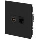 Розетка Эра Arktik 16-3110-05 комбинированная RJ45+TV антрацит Б0070498