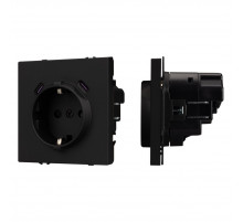 Розетка зк со шторками с USB тип C+С софт-тач черный оникс Arlight SCT-MUCC-SFPL-BK (250V, 16A) 061813(1)