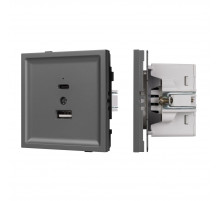 Механизм USB розетки Arlight SCT-TENDO-MUAC-SFPL-GR (5V, 3A, QC3) 054538