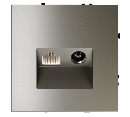 Розетка телевизионная встраиваемая Voltum S70 TV+RJ45 кат. 6, (шелк) VLS060704