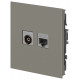 Розетка Эра Arktik 16-3110-07 комбинированная RJ45+TV титан Б0070500