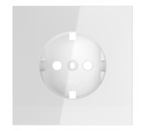 Накладка для розетки с заземлением Voltum S70 (белый глянцевый) VLS000601