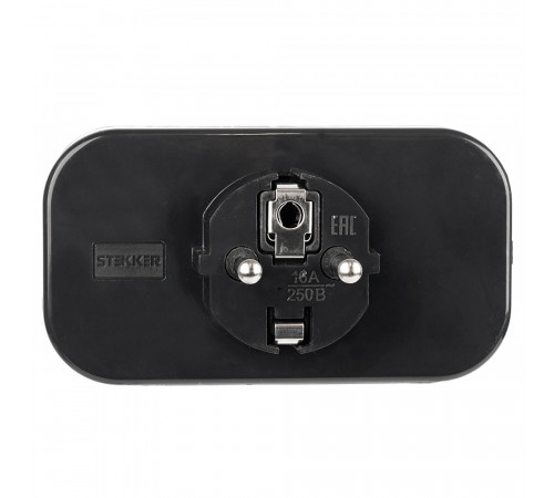 Разветвитель сетевой 2-местный Stekker 250V 16A ABS ADP16-22-20 50680