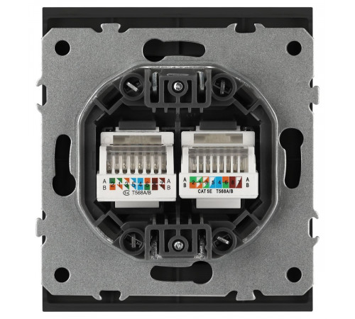 Розетка Эра Arktik 16-3108-05 информационная двойная 2XRJ45 антрацит Б0070488