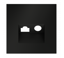 Накладка для розетки TV+RJ45 кат. 6 Voltum S70 (черный матовый) VLS002708