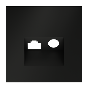 Накладка для розетки TV+RJ45 кат. 6 Voltum S70 (черный матовый) VLS002708