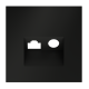 Накладка для розетки TV+RJ45 кат. 6 Voltum S70 (черный матовый) VLS002708
