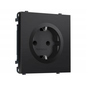 Комплект механизма электрической розетки SIGMA Черный матовый 50Hz 2P+E с/з с/ш 16A-250V QUANT PRO Ambrella Volt MS807010 (SP8070, PR141)