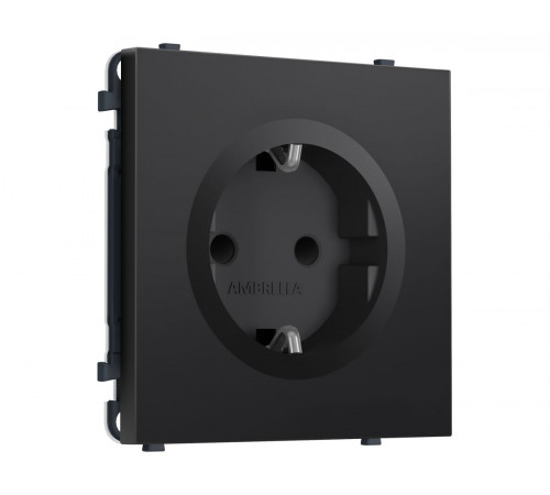 Комплект механизма электрической розетки SIGMA Черный матовый 50Hz 2P+E с/з с/ш 16A-250V QUANT PRO Ambrella Volt MS807010 (SP8070, PR141)