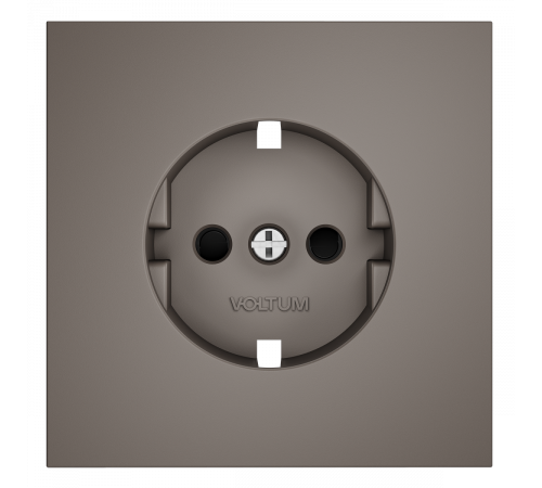 Накладка для розетки с заземлением и защитными шторками Voltum S70 (капучино) VLS000714