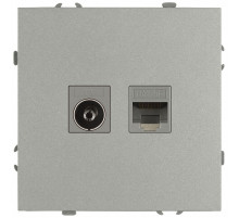 Розетка Эра Galaxy 15-3110-03 комбинированная RJ45+TV IP20 алюминий Б0070780