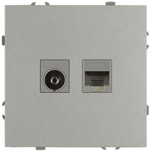 Розетка Эра Galaxy 15-3110-03 комбинированная RJ45+TV IP20 алюминий Б0070780