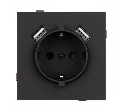 Механизм розетки с USB зарядкой Arlight SCT-TENDO-MUAA-SFPL-BK (230V, 16A) 054603