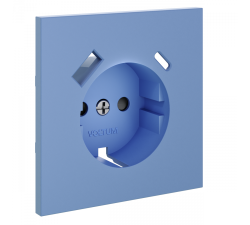 Накладка для розетки с заземлением и защитными шторками, с USB A+C Voltum S70 (деним) VLS001015