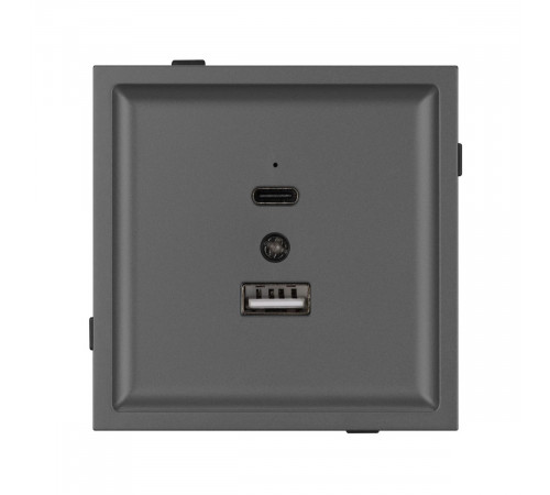 Механизм USB розетки Arlight SCT-TENDO-MUAC-SFPL-GR (5V, 3A, QC3) 054538