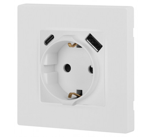 Розетка со шторками с USB type-A+C Эра 12-4108-01М Б0067711