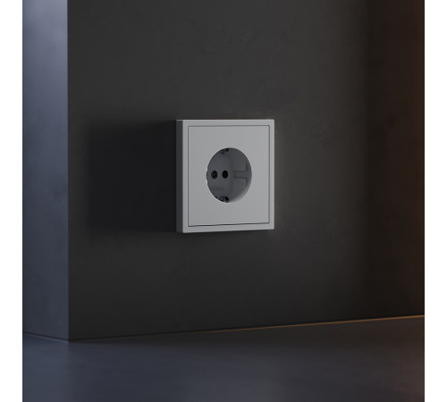 Накладка для розетки с заземлением и защитными шторками Voltum S70 (серый) VLS000716