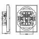 Розетка 2-местная с защитной шторкой (механизм) Stekker б/з 250В 16А Мия RST16-3113-01 белая магнолия 50912