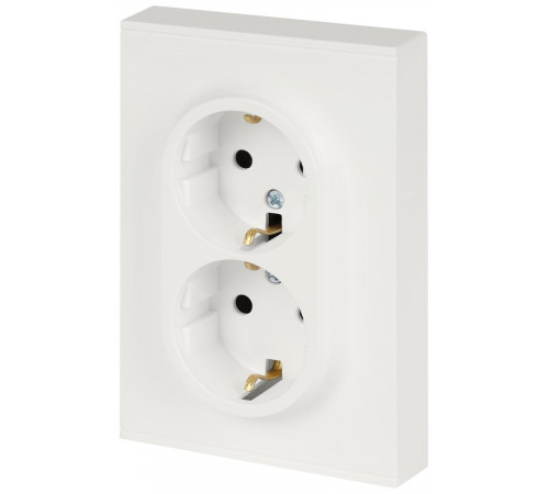Розетка Эра Arktik 16-2104-08 двойная с заземлением 2X2P+E Schuko 16А-250В белый матовый Б0070451