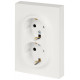Розетка Эра Arktik 16-2104-08 двойная с заземлением 2X2P+E Schuko 16А-250В белый матовый Б0070451