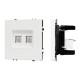 Розетка компьютерная двойная софт-тач белый кварц Arlight SCT-MPC2-SFPL-WH (2хRJ-45, CAT6) 054312(1)
