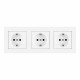 Розетка тройная (трехпостовая) с/з и шторками Arte Milano SET06-3-40-1x3 white