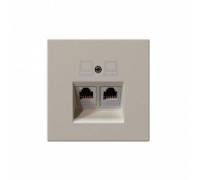 Интернет-розетка RJ45 двойная с накладкой, цвет Сахара Jasmart FD6106SH