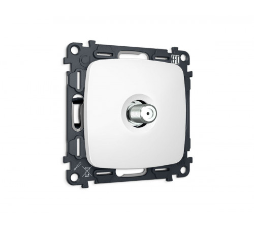 Комплект механизма TV розетки Ambrella Volt SAT 5-2400MHz 3.5dB OMEGA MO133050 Белый матовый QUANT (OP1330, VM215)