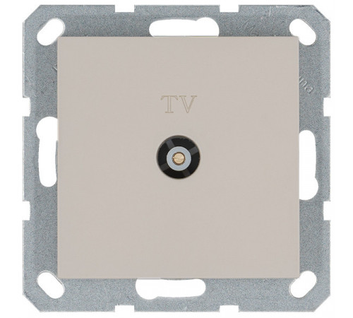 Розетка TV Ф9.5mm оконечная с накладкой, цвет Тауп Jasmart G6001T