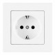 Комплект розетки с/з и шторками и рамкой Arte Milano SET06-1-40-1 white