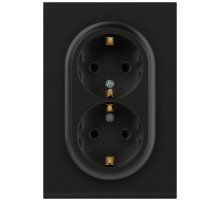 Розетка Эра Arktik 16-2105-05 двойная с заземлением 2X2P+E Schuko со шторками 16А-250В антрацит Б0070458