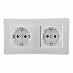 Розетка Arte Milano SET16-2-40-1x2 silver