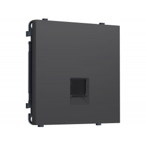 Комплект механизма компьютерной розетки SIGMA Графит Мягкое касание RJ-45 Ambrella Volt MS912010 (SP9120, PR188)