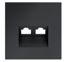 Накладка для розетки компьютерной двойной RJ45+RJ45 кат.6 Voltum S70 (графит) VLS001407