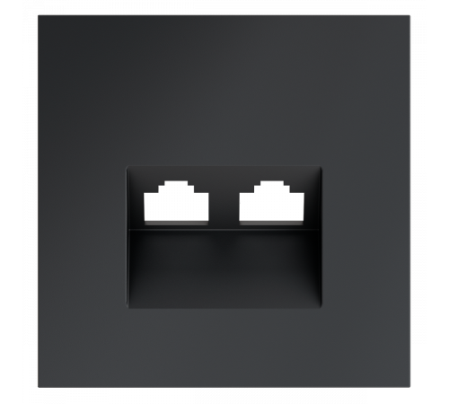 Накладка для розетки компьютерной двойной RJ45+RJ45 кат.6 Voltum S70 (графит) VLS001407