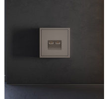 Накладка для розетки компьютерной двойной RJ45+RJ45 кат.6 Voltum S70 (капучино) VLS001414