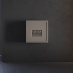 Накладка для розетки компьютерной двойной RJ45+RJ45 кат.6 Voltum S70 (капучино) VLS001414