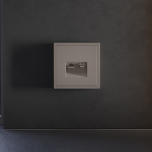 Накладка для розетки TV+RJ45 кат. 6 Voltum S70 (капучино) VLS002714