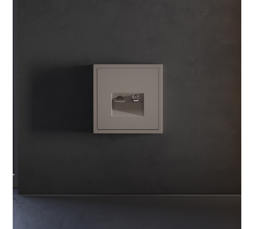 Накладка для розетки TV+RJ45 кат. 6 Voltum S70 (капучино) VLS002714