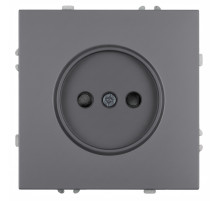 Розетка 1-местная с з/ш б/з (механизм) СЗК Stekker Эмили 250В 16А RST16-5109-10ZK платиново-серый soft touch 50242