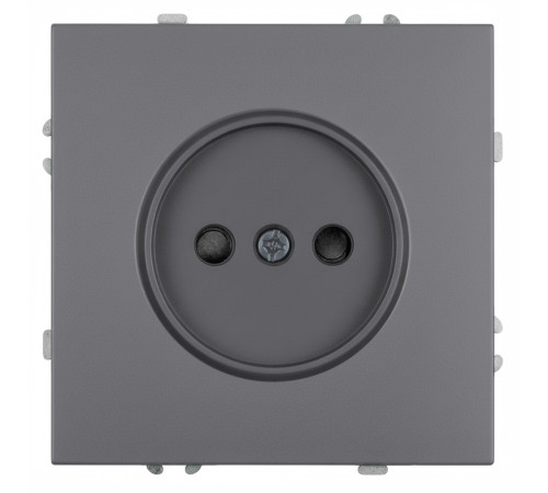 Розетка 1-местная с з/ш б/з (механизм) СЗК Stekker Эмили 250В 16А RST16-5109-10ZK платиново-серый soft touch 50242